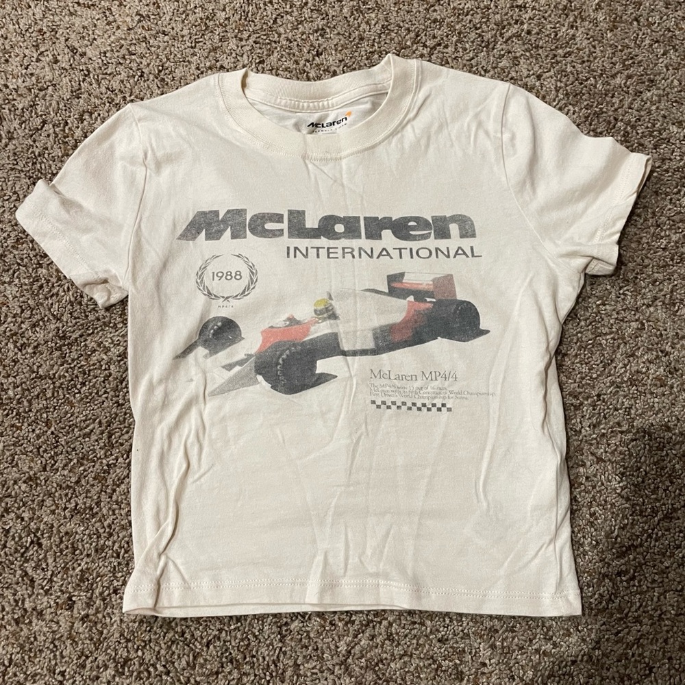 FREE WITH PURCHASE-Hollister Cream McLaren Graphic Baby Tee